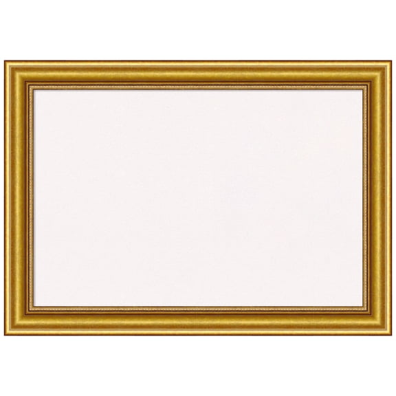 Amanti Art White Cork Board Wood Framed Townhouse Gold Bulletin Board 28 in. x 20 in.