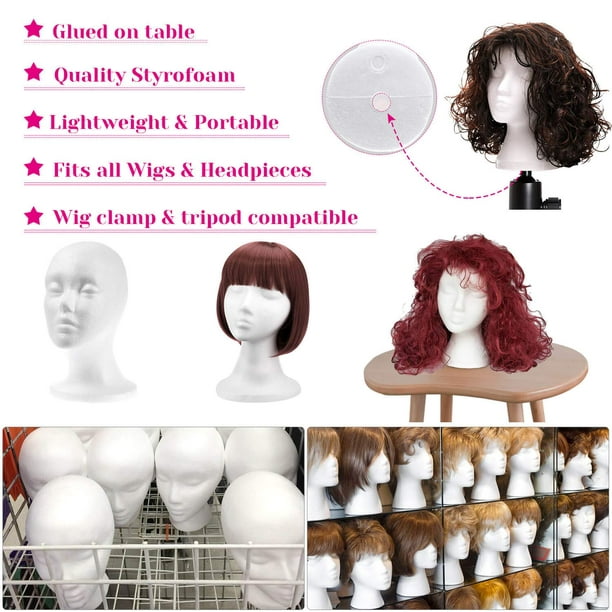 Wig Stand Head Styling Wigs, Plastic Mannequin Head Wig