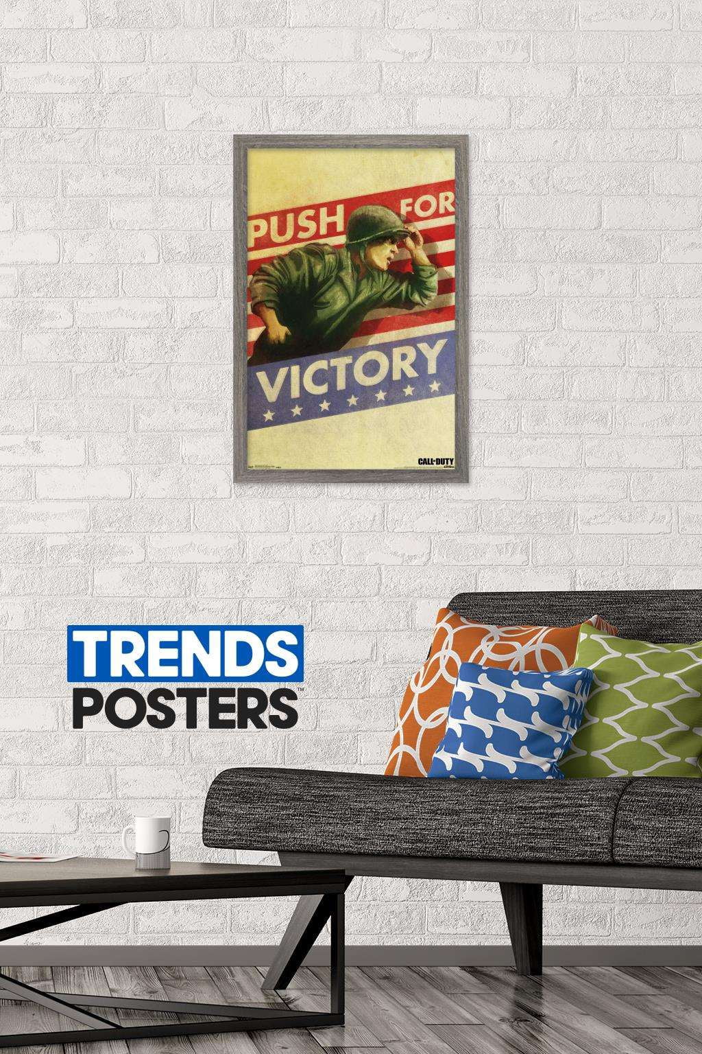 Call of Duty: WWII - Push Wall Poster, 14.725" x 22.375", Framed