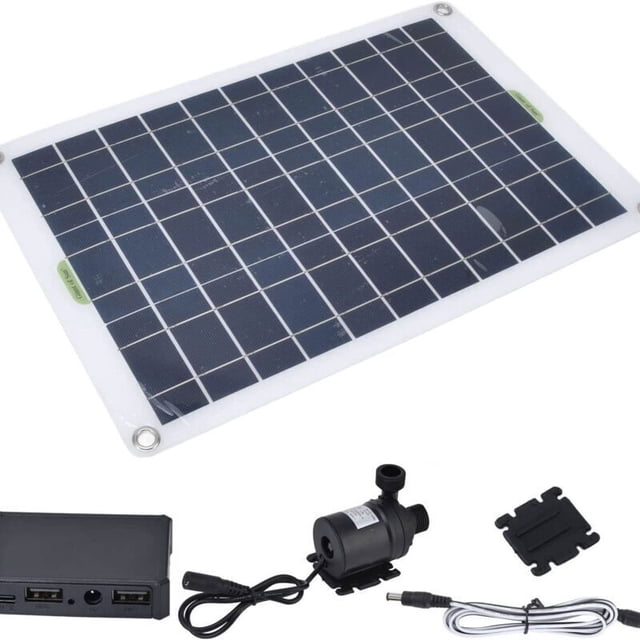 Solar Water Pump Kit, 800L/h Solar Powered Submersible Pump with 50W 12V Solar Panel, Ideal for Small Pond, Pool, Fish Tank, Bird Bath, Hydroponics,