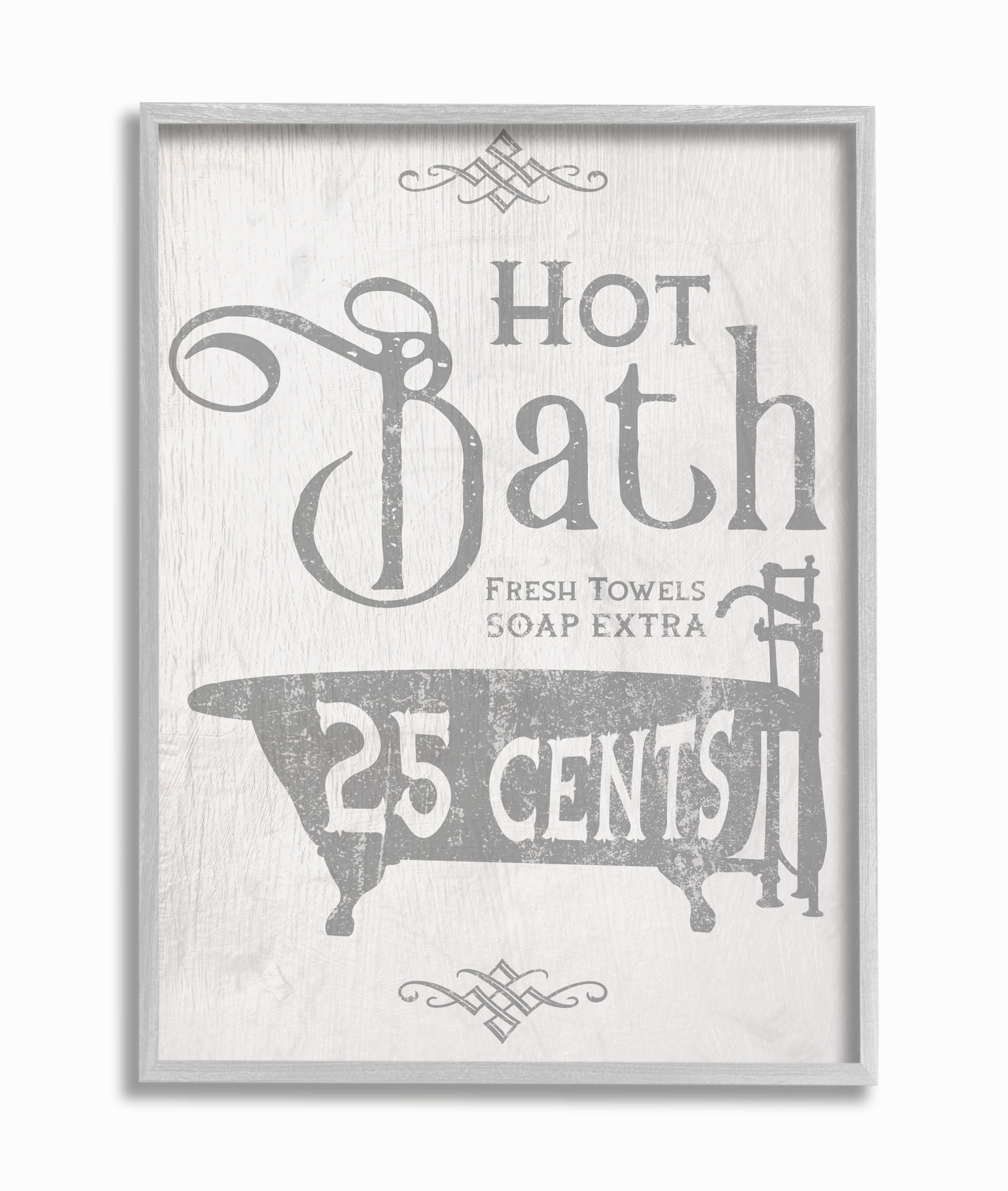 Hot Baths 25 cents soap and towel extra Sign Plaque Hook rustic brown finish 