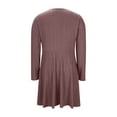 thumbnail image 7 of Gamivast Women's Ribbed Knit Dress Scoop Neck Long Sleeve A Line Skater Dress Slim Fit Basic Solid Casual Autumn Spring Stretchy Flowy Swing Gown Wear, 7 of 7