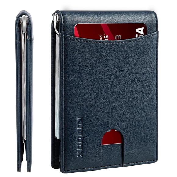 Billetera RUNBOX Slim de Cuero Carbono con Bloqueo RFID para 11 Tarjetas