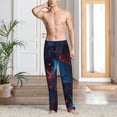 thumbnail image 2 of Mens Pajama Pants, Spooky Halloween Night Scene Soft Sleep & Lounge Pants for Men, Cuteness Casual PJ Bottoms Pants with Pockets, 2 of 7