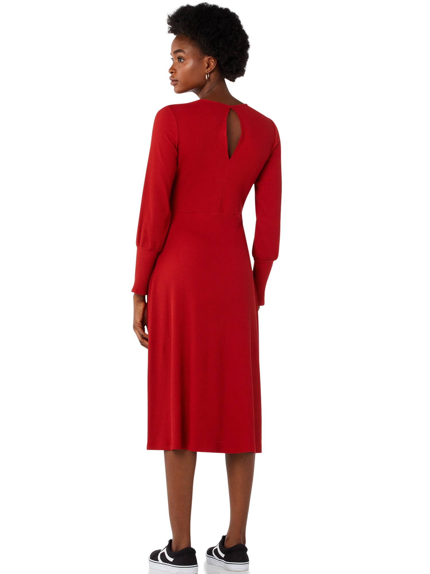 Free Assembly Women’s Fit & Flare Rib Knit Dress - image 2 of 6