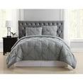 thumbnail image 3 of Truly Soft Pleated Grey Twin XL Duvet Cover Set, 3 of 11