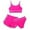 Hot Pink, variant on Aocisk Girls Swimsuit 3 Piece Bikini Set with Shorts Adjustable Straps Cups for Beach Swimming Comfortable Bathing Suits for Girls Blue 9-10 Years