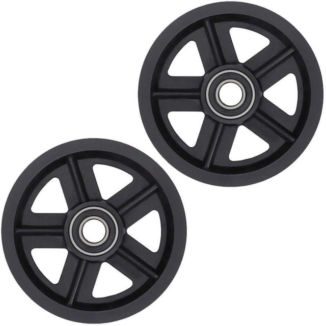 Polea para puerta corredera, herrajes para puertas corredizas de granero, 2 piezas, kit de rodillos de riel de acero al carbono para puerta de granero americano, color negro