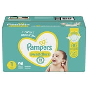 Pampers Swaddlers Newborn Diapers, Soft and Absorbent, Size 1, 96 Ct