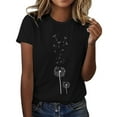 thumbnail image 1 of T-shirts et Hauts pour Femmes à Motif d'Impression de Pissenlit, Col Rond, Manches Courtes, T-Shirt Foncé, Haut, Col Roulé Simulé pour Femmes, Manches Longues, Compression, Chemises pour Femmes, pour, 1 of 4