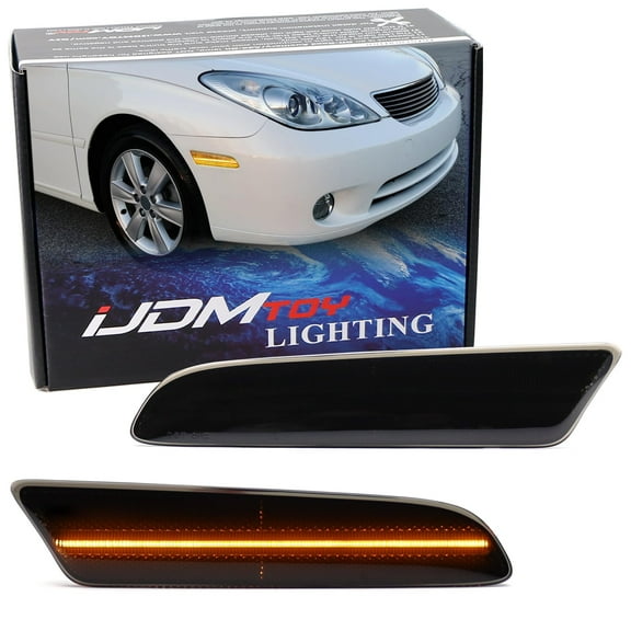 Black-Out Smoked Lens 36-SMD Amber Full LED Front Side Marker Light Kit For Lexus 2002-2006 ES300 ES330, Replace OEM Amber Front Sidemarkers