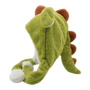 SIEYIO Dinosaur Hat With Moving Ears Plush Dinosaur hat Hooded Hat Winter Hat Scarf