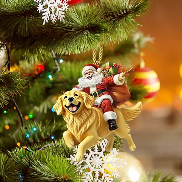 Adorno colgante de acrílico de Papá Noel festivo con decoración 2D, adecuado para el hogar y como regalo de Navidad.