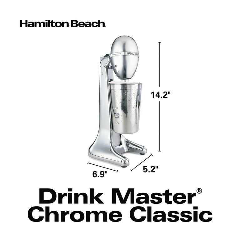 Hamilton Beach Classic Drink Master and Milkshake Maker, Chrome, 28 oz,  Model 730C