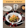 thumbnail image 3 of 13 Inch Round Placemats Set of 4, Red Geometric Non Slip Heat Insulation PP Table Mats, Vintage Abstract Stripes Aesthetic Art Washable Place Mats for Kitchen Dining Party Table Decor, 3 of 7