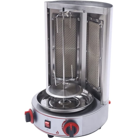 110V Gas Doner Kebab Machine, 3000W Stainless Steel Shawarma Cookergrill Machine Spinning Doner Kebab Gyro Grill Machine Vertical Broiler for Restaurant Dinner, Home Kitchen