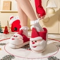 thumbnail image 2 of Womens Christmas Slippers Cute Christmas Themed Home Slippers Soft Comfy Indoor Outdoor Warm Winter Shoes Women's Men's Fashion Footwear #05 Red & Size 10.5, 2 of 8