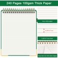 thumbnail image 4 of WWS-Top Spiral Notebook, A4 Hardcover Top Bound Steno Pads, 240 Pages 100gsm College Ruled Left Handed Notebook Journal for Work, School, Meeting Writing - Green, 8.5" x 11", 4 of 4