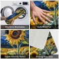 thumbnail image 3 of Pofeuu Starry Sky Sunflower Print Flannel Doormats Rug16"x24"Rug Washable Doormats Indoor Outdoor Rugs for Layered Front Door Mats, Porch, Kitchen, Entryway, 3 of 7