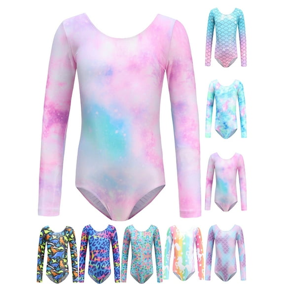 SILVERCELL Girls Gymnastic Leotard Ballet Dance Outfit Kids Unicorn Mermaid Activewear One Piece Outfit 5-13Y