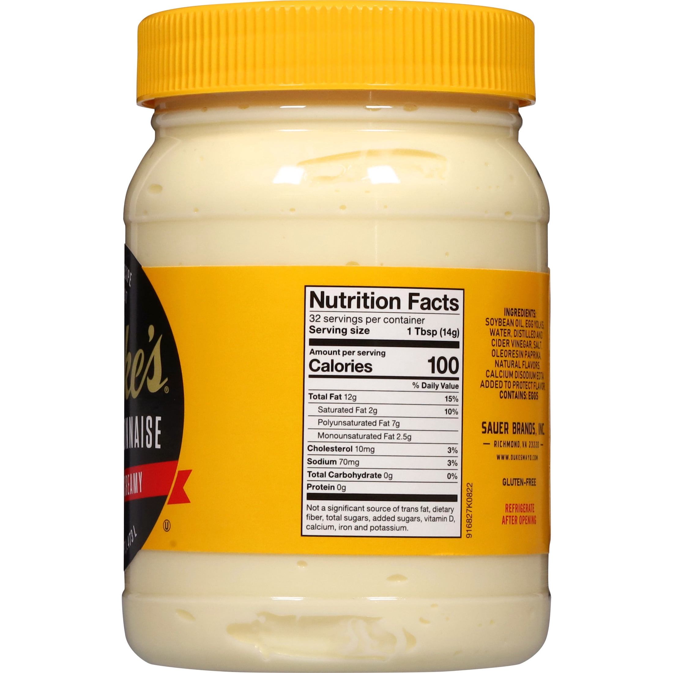 (12 pack) Duke's® Real Mayonnaise, 16 oz Jar, Smooth & Creamy Mayo
