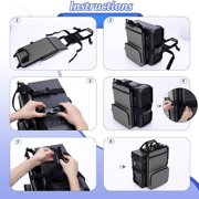 Suodoka PC Tower Carrying Strap with Handle, Desktop Carrier Case Organizer for Keyboard and Cable, Soft Shell Polyester Computer Transport Bag, Black