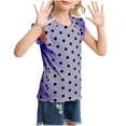 thumbnail image 2 of AUNVITO Girls Polka Dot Print Sleeveless Round Neck Tank Top Casual Fashion, 2 of 5