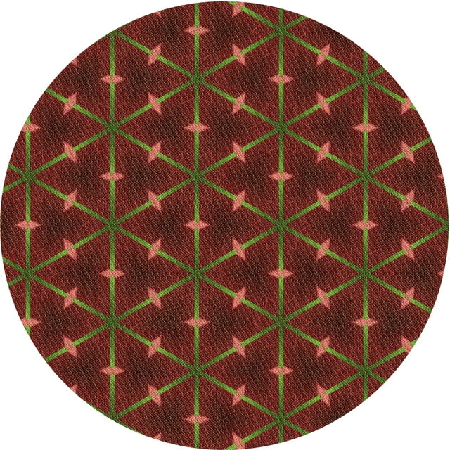Ahgly Company Machine Washable Indoor Square Transitional Saddle Brown Area Rugs, 3' Square