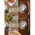 thumbnail image 5 of Brown Geometric Burlap Cotton Table Runner 18x72 Inches Long, Modern Ethnic Southwest Vintage Farmhouse Table Runners, Outdoor Dining Tablecloths Decor for Baby Shower/Party/Wedding, 5 of 6