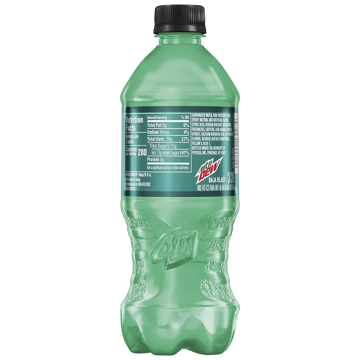 Mountain Dew Baja Blast ZERO, 20 Oz Bottle