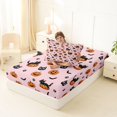 thumbnail image 4 of Manfei Fall Halloween Pattern Twin Fitted Sheet,Kawaii Pumpkin Lantern Bedding,2 Pieces,1 Fitted Sheet and 1 Pillowcase, 4 of 6