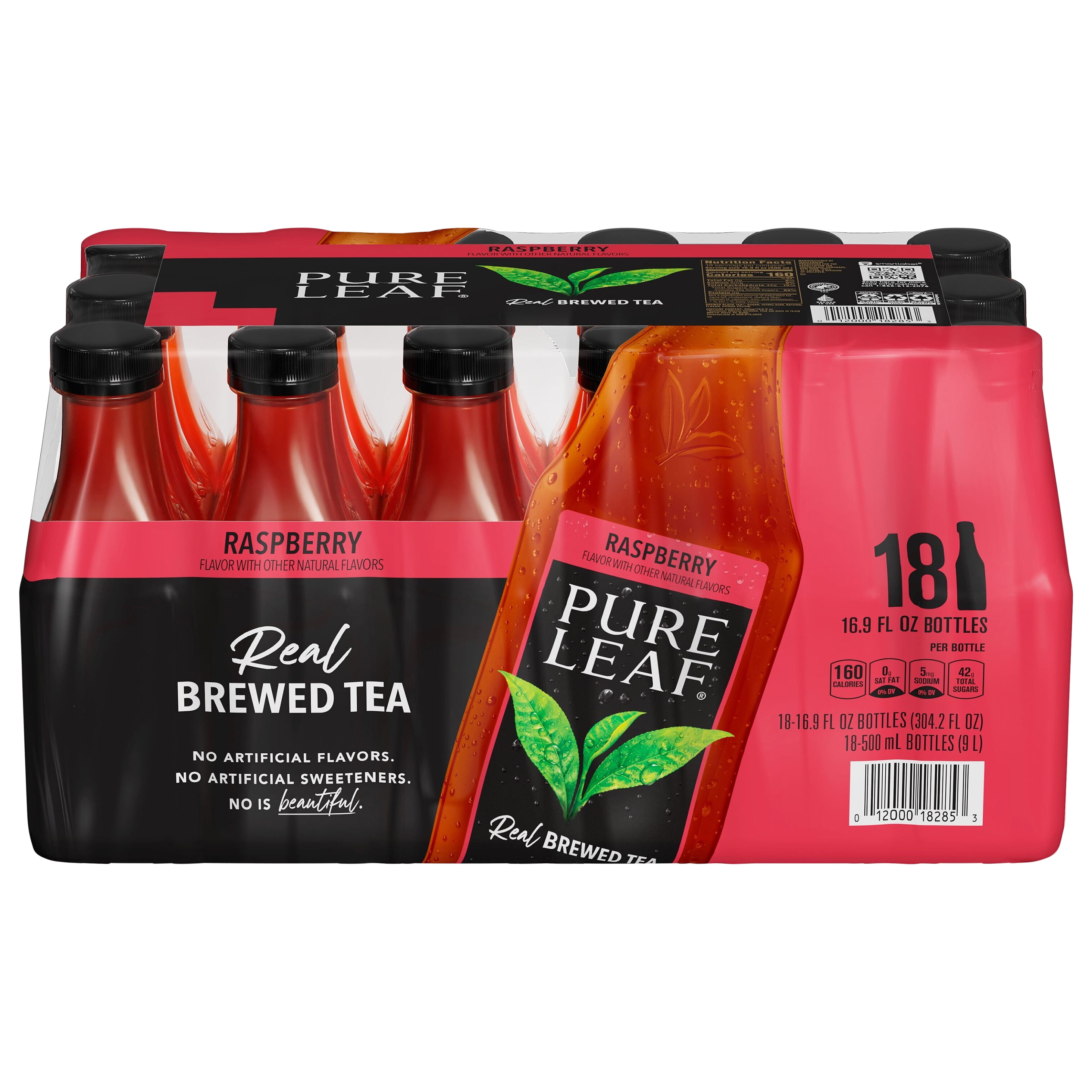 Pure Leaf Raspberry Real Brewed Iced Tea, 16.9 oz, 18 Pack Bottles