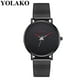 thumbnail image 1 of Reloj de cuarzo para hombre, relojes para hombre YOLAKO Reloj para hombre Correa de malla de aleación ultrafina Reloj de moda esmerilado de tres agujas Reloj para hombre, 1 of 2