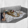 thumbnail image 6 of Tiger Soft Flannel Fleece Blanket, Japanese Inspired Large Feline Japanesque Design Free Hand Drawing Traditional, Cozy Plush for Indoor and Outdoor Use, 60" x 80", Black Pale Brown, by Ambesonne, 6 of 6
