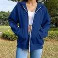 thumbnail image 5 of Sevevn Women Hoodied Blouse Long Sleeve Fleece Tops Sweatshirt Pockets Plus Size Zip up Drawstring Solid Long Sleeve Hoodies Sweatshirts, 5 of 6