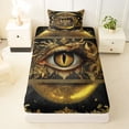 thumbnail image 3 of Homewish Vintage Magic Dragon Twin Sheets,Hippie Evil Eye Bedding,Black Gold,3-Piece,1 Fitted Sheet and 1 Pillowcase, 3 of 6