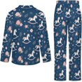 thumbnail image 6 of Top-kevin Women Long Sleeve Pajama Set Comfy Pjs Sets Seahorse Coral Bubbles 2 Piece Lounge Set, 6 of 12