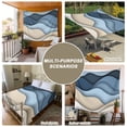 thumbnail image 6 of Blue Beige Ombre Small Tapestry for Bedroom Wall Hanging Tapestry, Geometric Abstract Modern Moire Ceiling Backdrop Tapestries Poster Blanket Wall Decor for Teens Room Living Room Dorm 23" x 28", 6 of 8
