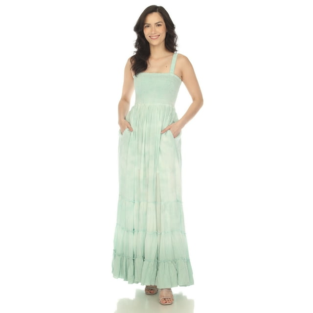 White Mark Robe Maxi à Volants Froncée pour Femme
