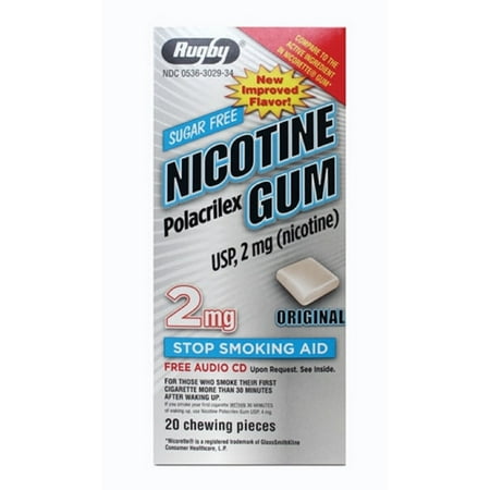 241RGRX RUGBY NICOTINE GUM 2MG NF NICOTINE POLACRILEX-2 MG off white/Tan 20 CT UPC 305363029348 (PACK of (Best Way To Clean Nicotine Off Walls)