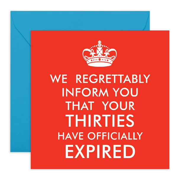 Happy 40th Birthday Card - 'Thirties Have Expired' - Funny Birthday Cards  for Women Men Age 40 - Aunt Mom Husband Wife - 40 Year Old - Comes With Fun  Stickers - By Central 23 