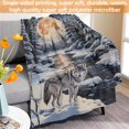 thumbnail image 3 of Throw Blanket 50"x60" Flannel Plush Blanket for Bed Couch Sofa Chair Aesthetic Cute Soft Warm for Girls Women Animals Nature-Forest Snow Wolf, 3 of 6
