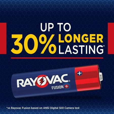 Rayovac Fusion AA Batteries (8 Pack), Double A Alkaline Batteries