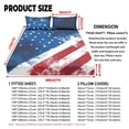 thumbnail image 7 of Jiueut American Flag Print 3 Pieces Twin Size Bed Sheet Set, Comfy Bedroom Sheet Decoration Cozy Easy Clean Fitted Sheet 2 Pillowcase for Women Men, 7 of 7
