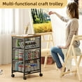 thumbnail image 3 of 3-Tier Rolling Storage Cart with Drawers,  Room Office Utility Cart with Wheels, Vintage Color, 3 of 6