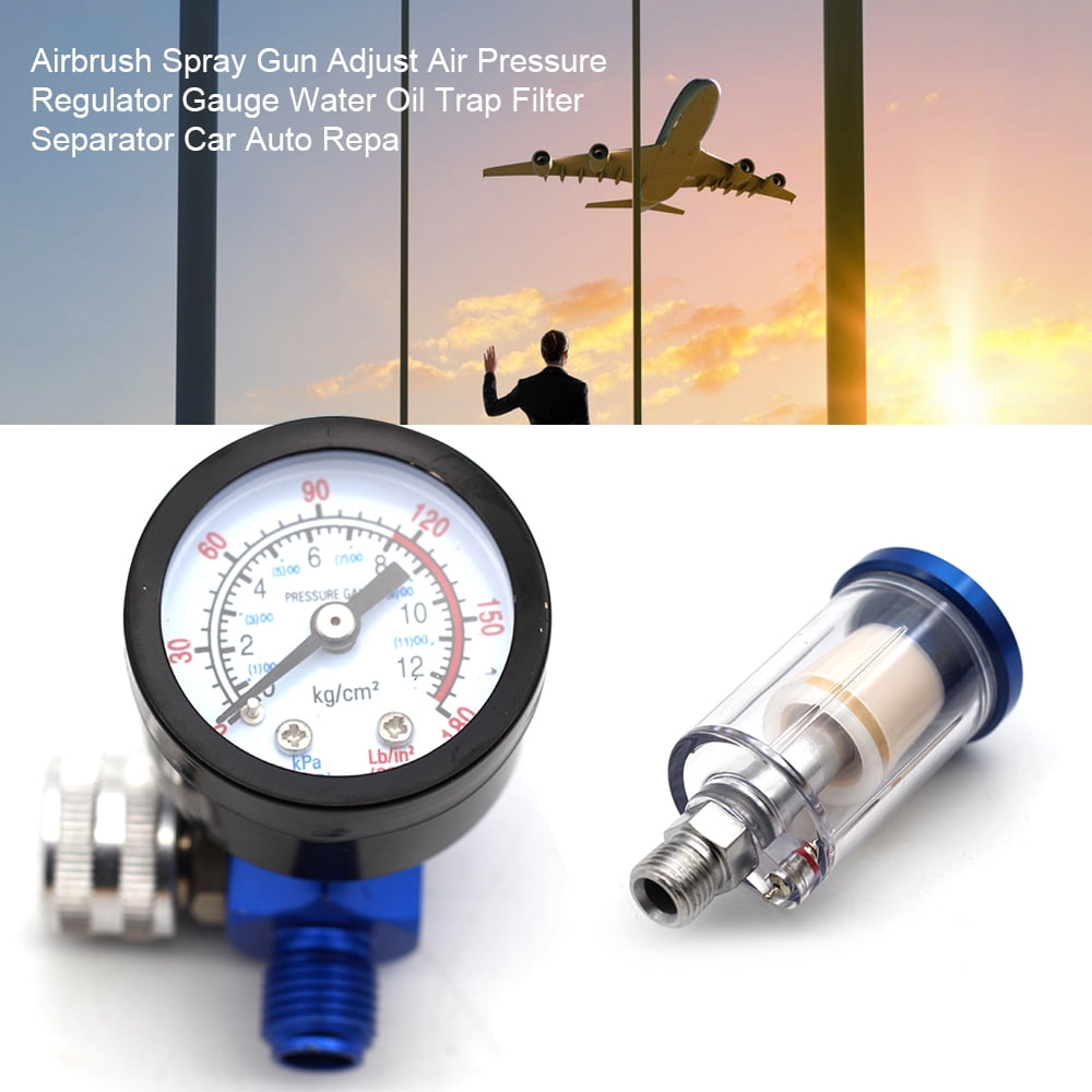 Air Filter Air Pressure Regulator Trap Mini Useful 1/4" Automotive Gauge 