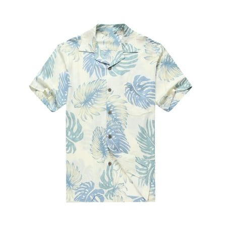 Men's Hawaiian Shirt Aloha Shirt 2XL Palm Leaves in White - Walmart.com