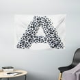 thumbnail image 1 of Letter A Tapestry, Realistic Soccer Balls in form of Capital A Sports Play League Competition Theme, Wall Hanging for Bedroom Living Room Dorm Decor, 60W X 40L Inches, Black White, by Ambesonne, 1 of 2
