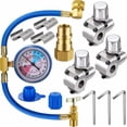 thumbnail image 1 of Charging Hose Set Hose Piercing Tap Valve Kits Silver W/ Pressure Gauge Metal AP4502525 For Home Use Refrigerator, 1 of 9