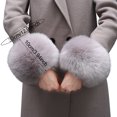 thumbnail image 4 of Deyuer 1 Pair Faux Fur Cuffs Fuzzy Solid Color Thick And Warm Winter Sleeve Accessory for Coats Jackets Celebrity Lady Prom Party Sleeve Add-ons Cuffs, 4 of 8